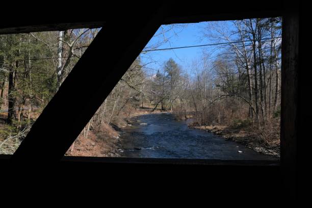 Historic wooden Josiah Hess covered bridge