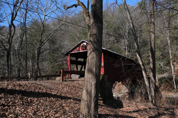 Historic wooden Josiah Hess covered bridge