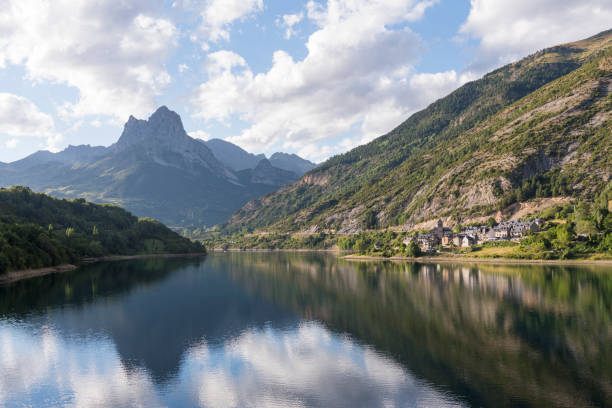 Lanuza, a pretty village in the Aragonese Pyrenees (Spain) stock photo