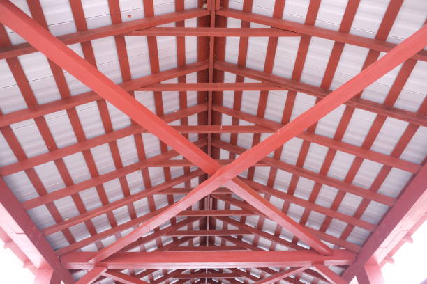 Historic red wooden Kramer covered bridge