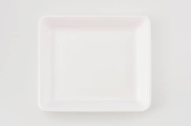 istock White foam food packing tray on white background 1475133235