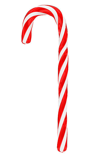 Boże Narodzenie candy trzciny cukrowej na białym tle, pionowy – zdjęcie