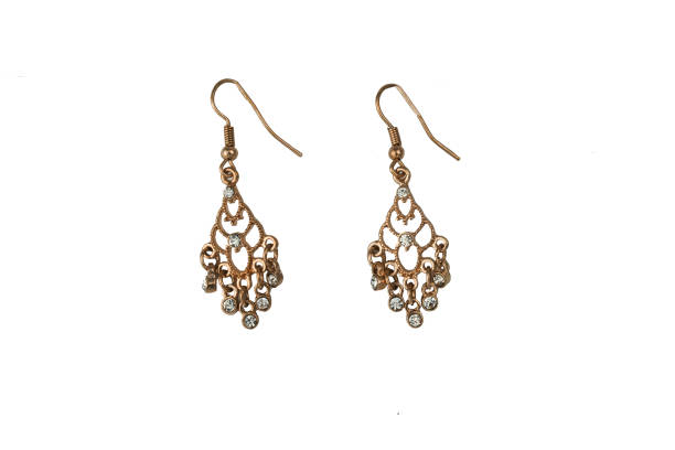 istock beautiful earrings isolated on  background. 1475145728