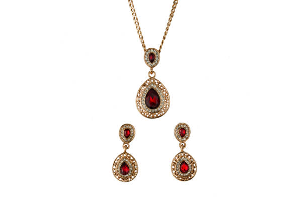 istock beautiful earrings isolated on  background. 1475145752