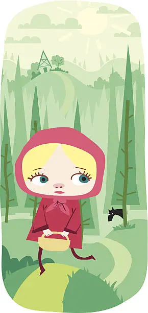 Vector illustration of Red Riding Hood