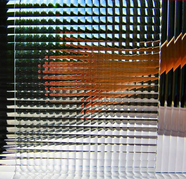 Low angle view of a window seen from the inside of a building