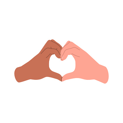 Hands making a heart shape. Vector illustration.