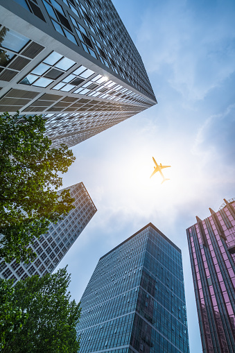 Air Vehicle, Airplane, City, Cityscape, Commercial Airplane