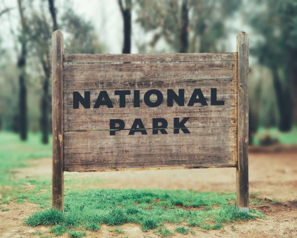 istock a forest wood sign with text saying national park 1475162737