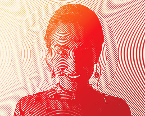 istock Beautiful Woman and Facial Recognition Technology 1475166946