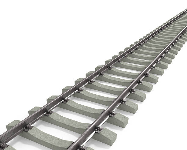 Long Rails Diagonal Long Rails Diagonal, isolated on white background railroad track on white stock pictures, royalty-free photos & images