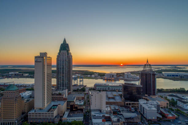 istock Mobile, Alabama waterfront skyline at sunrise 1475170476