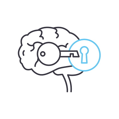 brain power line icon, vector illustration, outline symbol, concept sign