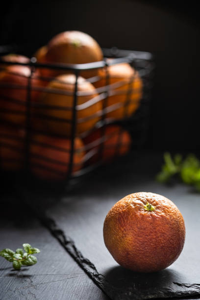 A Blood Orange with a Basketful stock photo
