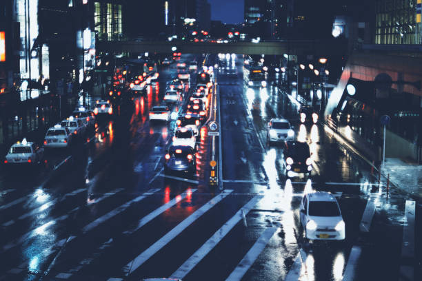istock Night cityscape and road traffic image 1475184528