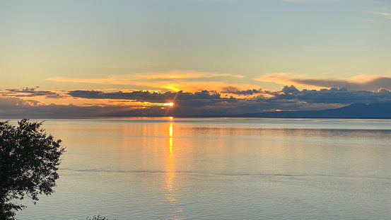 Picture of Pacific Ocean with sunset.