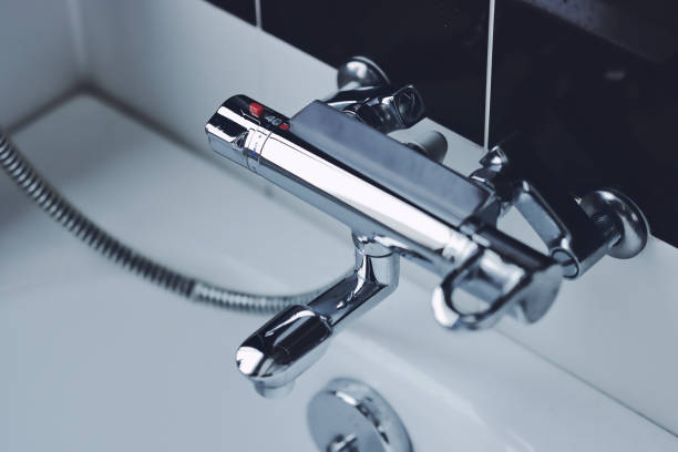 istock Silver shower lever in the bathroom 1475187122