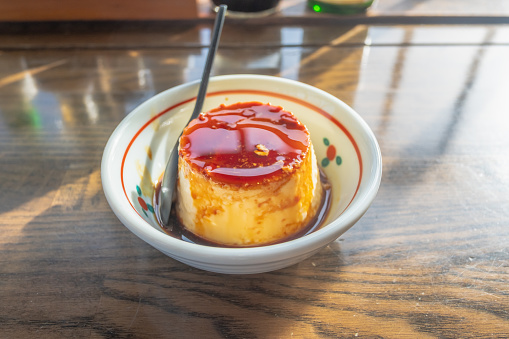 Jigoku-mushi Pudding, homade japanese pudding, hell streaming, Myoban Jigoku, Beppu, Kyushu, Japan