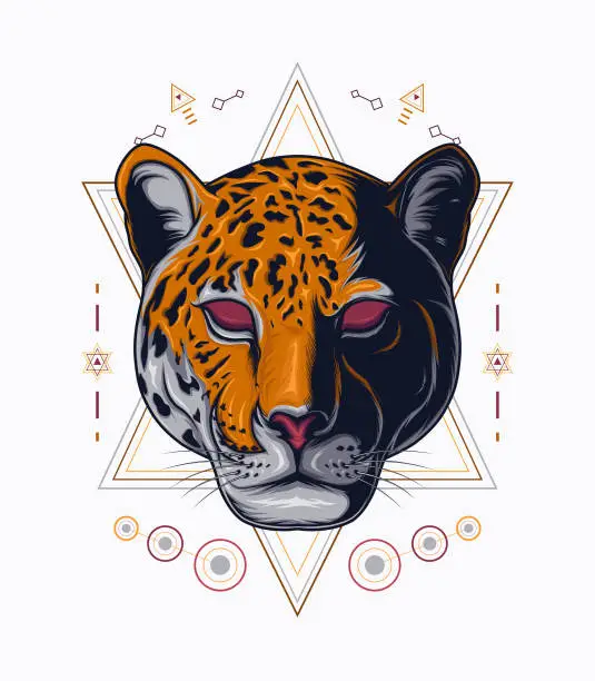 Vector illustration of Template of jaguar vector art logo