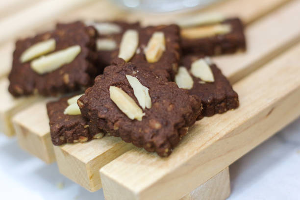 istock Almond Chocolate Cookies in a glass container 1475190408