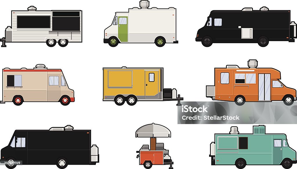 Пищи грузовиков - Векторная графика Продуктовый фургон роялти-фри
