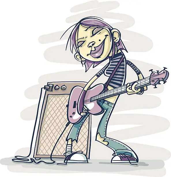 Vector illustration of Guitar Heroine