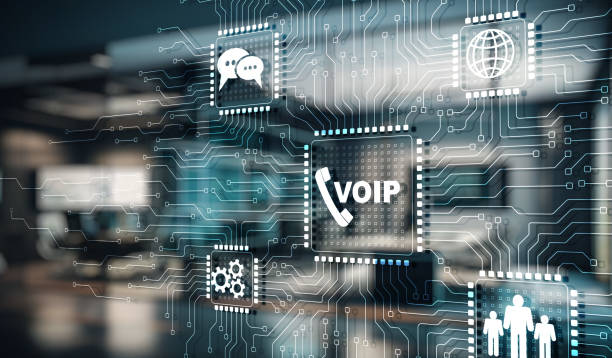 koncepcja telekomunikacyjna voip. telefon ip podłączający urządzenie voip - voice over internet protocol zdjęcia i obrazy z banku zdjęć