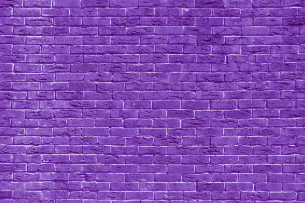Violet brick building wall. Interior of a modern loft. stock photo