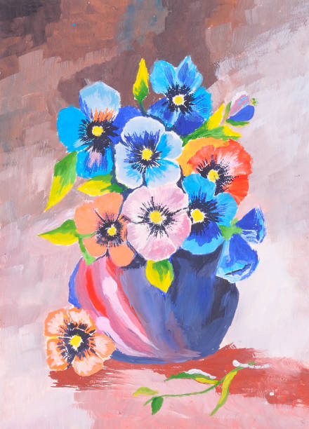 istock Jug with beautiful viola flowers. 1475198587