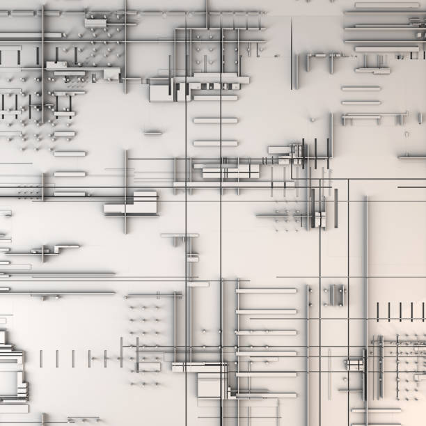 istock 3d render, illustration of motherboard, silicon components, chip, big data, futuristic abstract concept of internet and information technology. Technology Background concept. 1475200924