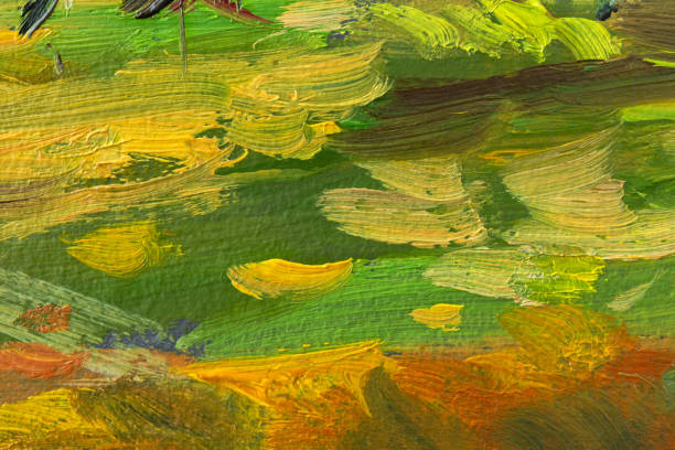 istock Yellow-green abstract background painting. 1475200962
