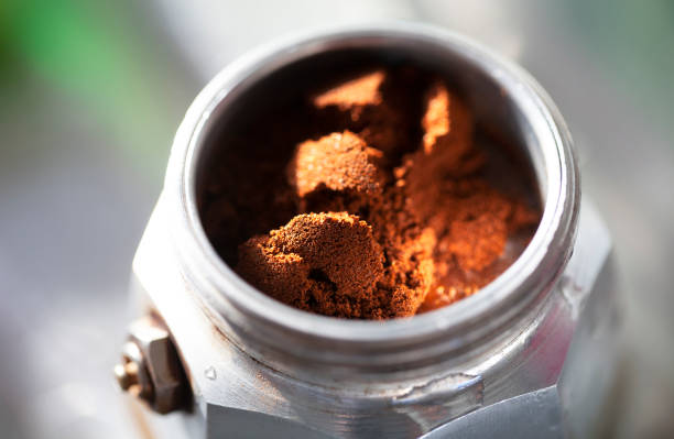 Ground coffee for moka stock photo