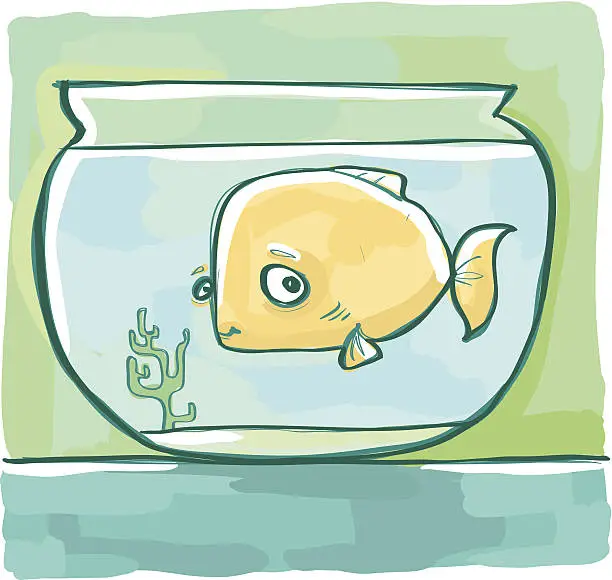 Vector illustration of Something's fishy.