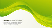 istock White and green wavy vector abstract background illustration with curved lines and gradient 1475205656
