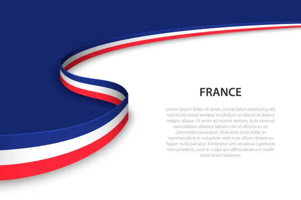 Vector illustration of Wave flag of France with copyspace background
