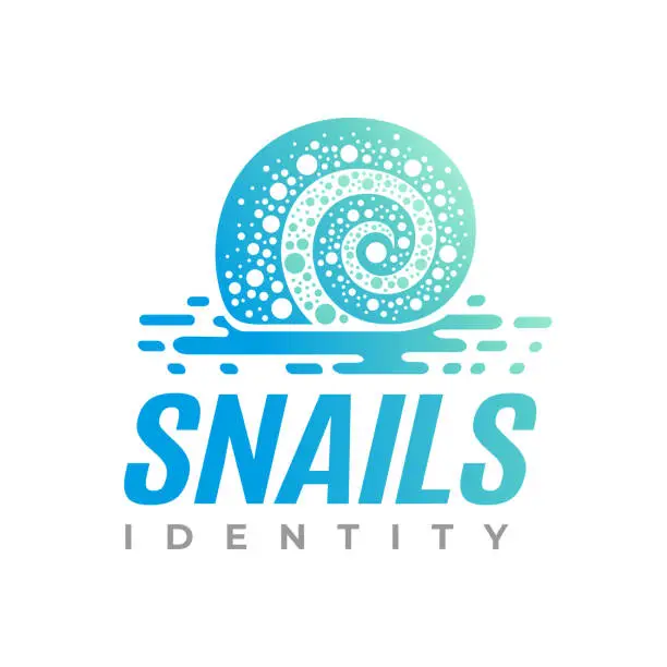 Vector illustration of Modern digital snail logo design branding. Technology pixel snail logo vector.