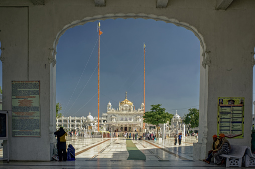 12 21 2010 Front view of main Entrance Gate, Takhat Sachkhand Shri Hazur Abchalnagar Sahib, main Gurudwara of Nanded Maharashtra India.