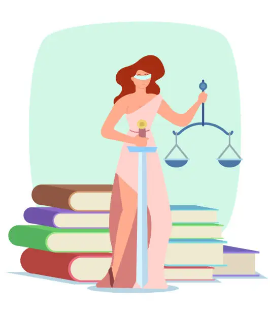 Vector illustration of Goddess of justice vector illustration