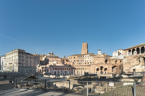 View of Trajan's forum in Rome Italy