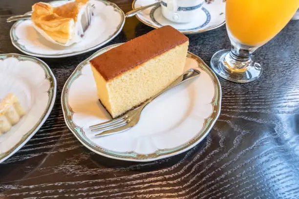 Photo of Castella nagasaki, popular Japanese sponge cake, traditional dessert, Nagasaki, Kyushu, Japan