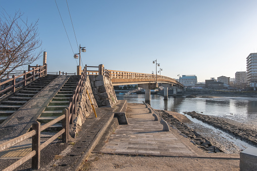 Downtown of Karatsu city with canal river Karatsu,Saga, Kyushu, Japan