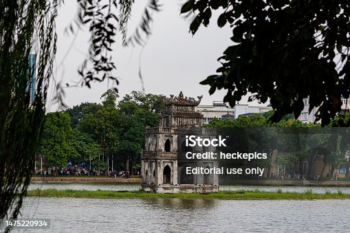 Temple of Lake Hoan Kiem in Hanoi in Vietnam