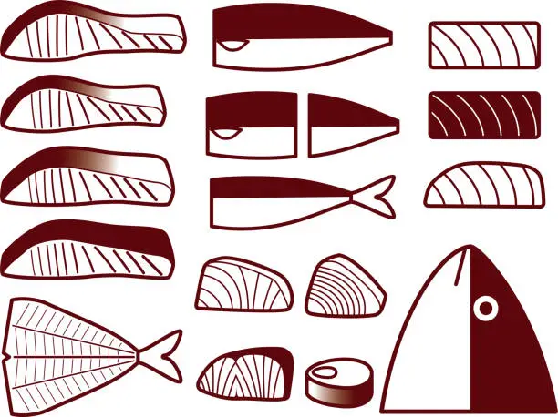 Vector illustration of fillet of fish L