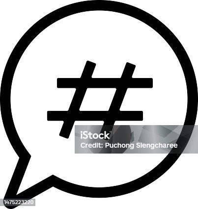 istock Hashtag icon social network and web vector 1475223220