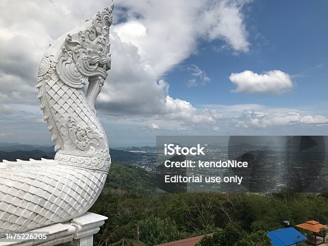 The Naga Staircase architecture on the way to worship Phra Phutta Ming Mongkol Eknakiri or Phuket Big Buddha.