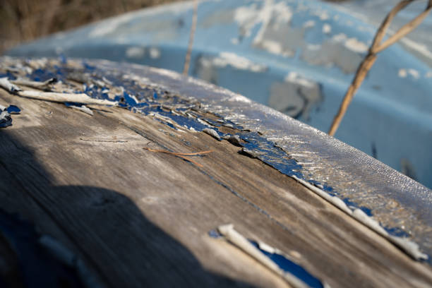 istock Abdonned boat at drag in austria, carinthia spring wood 1475226330