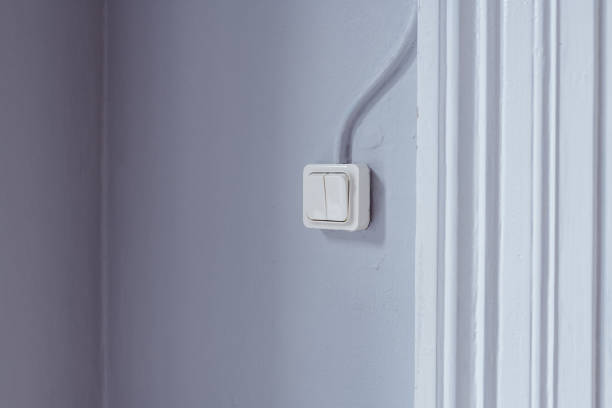 istock Old retro light switch in living room 1475226649
