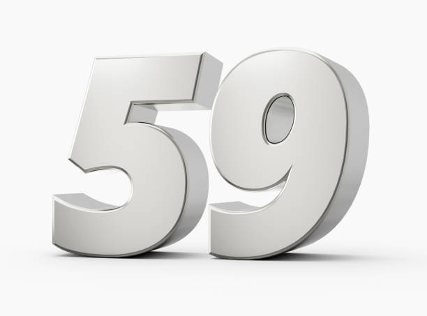 istock 3d Shiny Silver Number 59, Fifty Nine 3d Silver Number Isolated On White Background, 3d illustration 1475226709