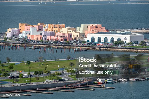 Aerial View of Mina District Doha Port Qatar