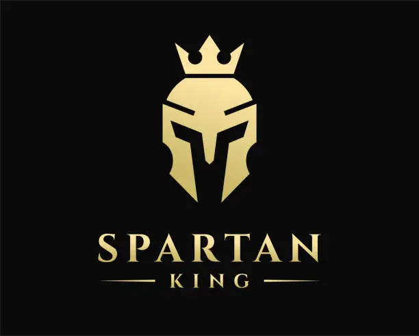 Vector illustration of Spartan King Helmet Warrior Crown Gladiator Monarch Knight Medieval Luxury Classy Vector Design Illustration